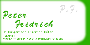 peter fridrich business card